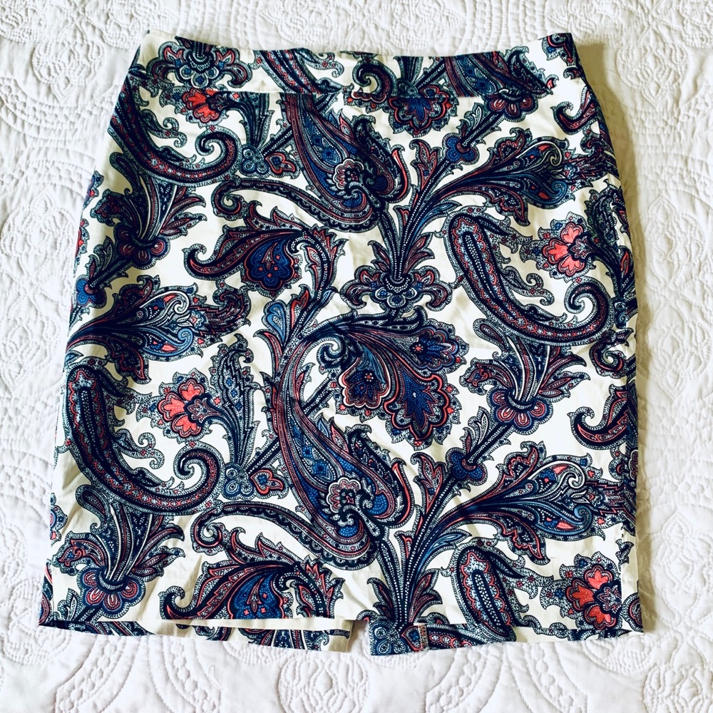 Pink and Blue Paisley Skirt